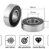 Rodamientos 6001-2RS,12x28x8 mm, Doble Sellado, Alta Durabilidad, Silencioso y Resistente