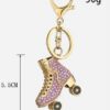 Llaveros con forma de patín 4 diseños con diamantes de imitación