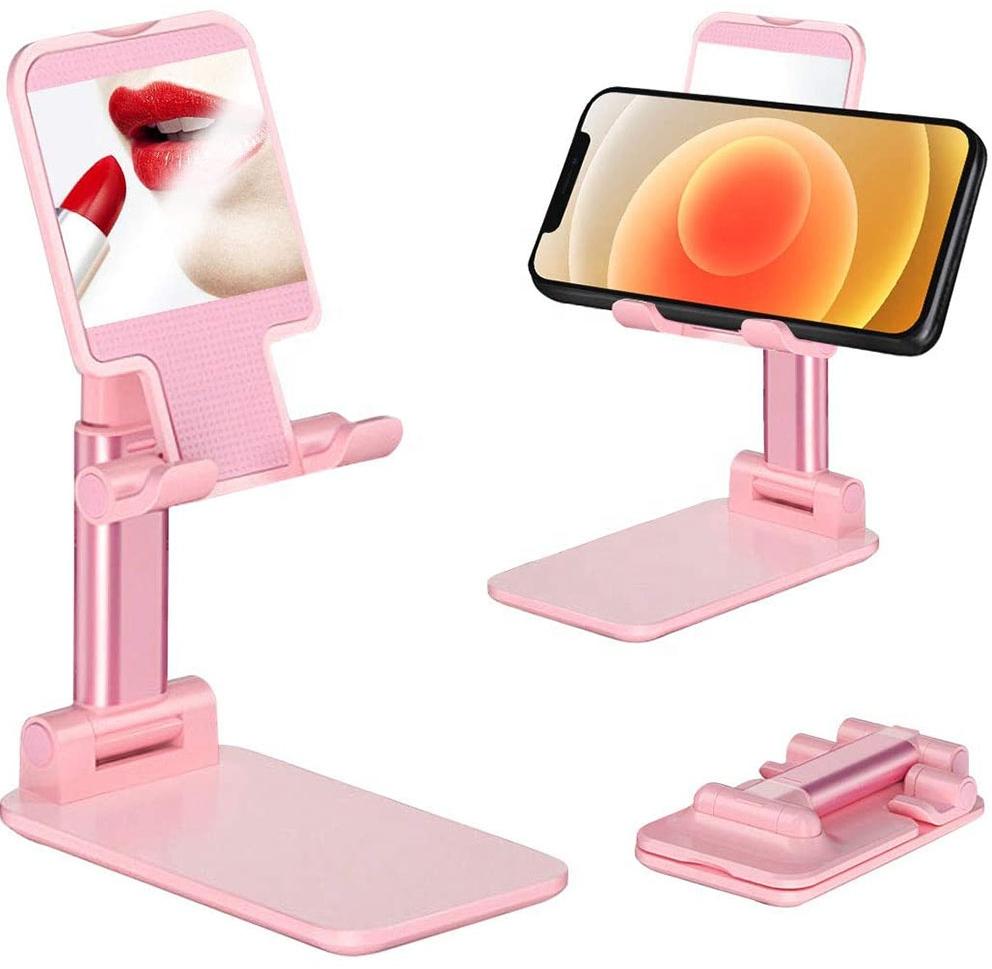 Soporte Plegable y Multiángulo para Smartphone con Ajuste de Inclinación y Altura Ideal para Videoconferencias y Entretenimiento