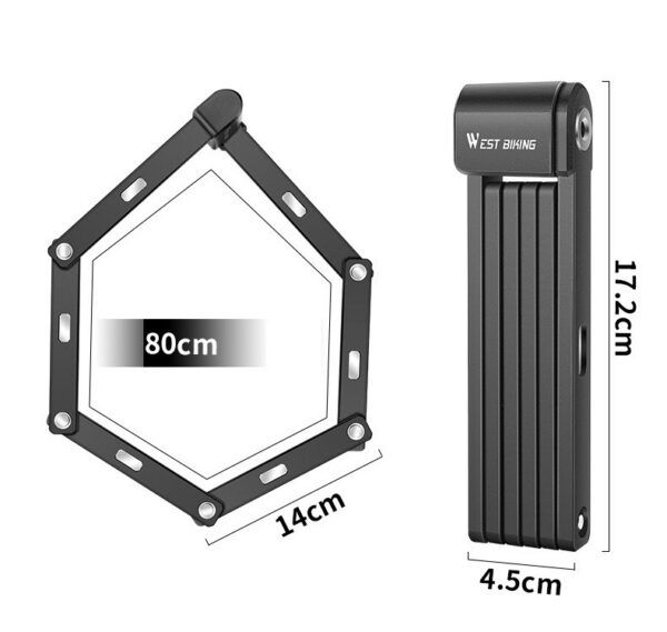 Candado plegable West Biking alta seguridad bici, moto, patinete, etc