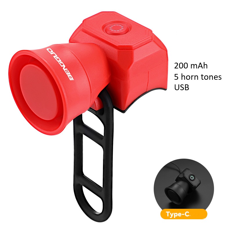 Bocina Electrónica 120 dB muy potente Bicicleta Patinete recargable USB-C
