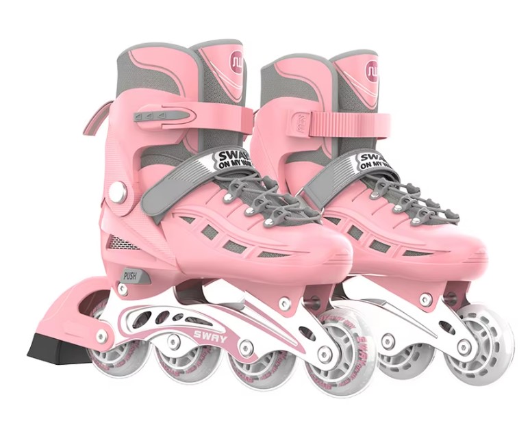 Set Completo Patines en Línea Ajustables con Freno Ruedas LED Tallas 26-30 Niños
