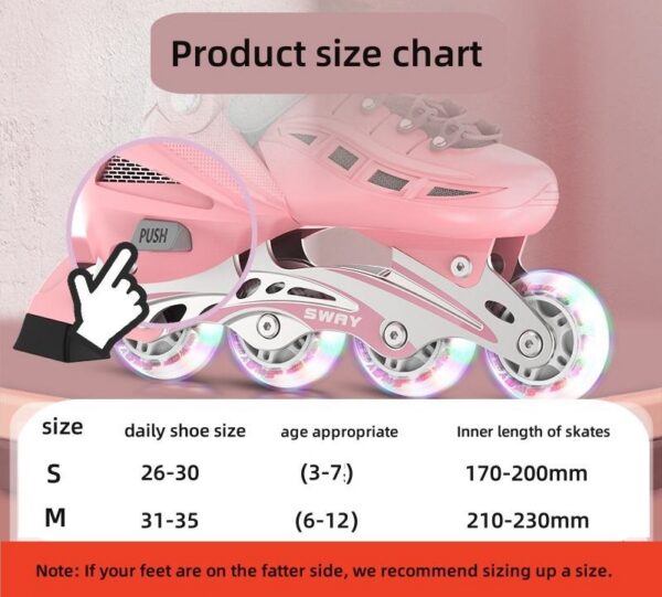 Set Completo Patines en Línea Ajustables con Freno Ruedas LED Tallas 26-30 Niños