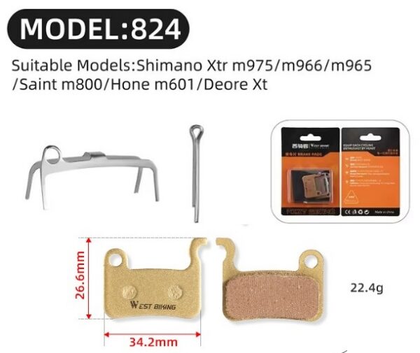 O1CN01eETgbu1KO7Z8JaLwy_!!4019611153-0-cib Pastillas de Freno de Disco resistentes al desgaste bicicleta MTB, laminado cerámico de resina West Biking MODELOS 811 y 824